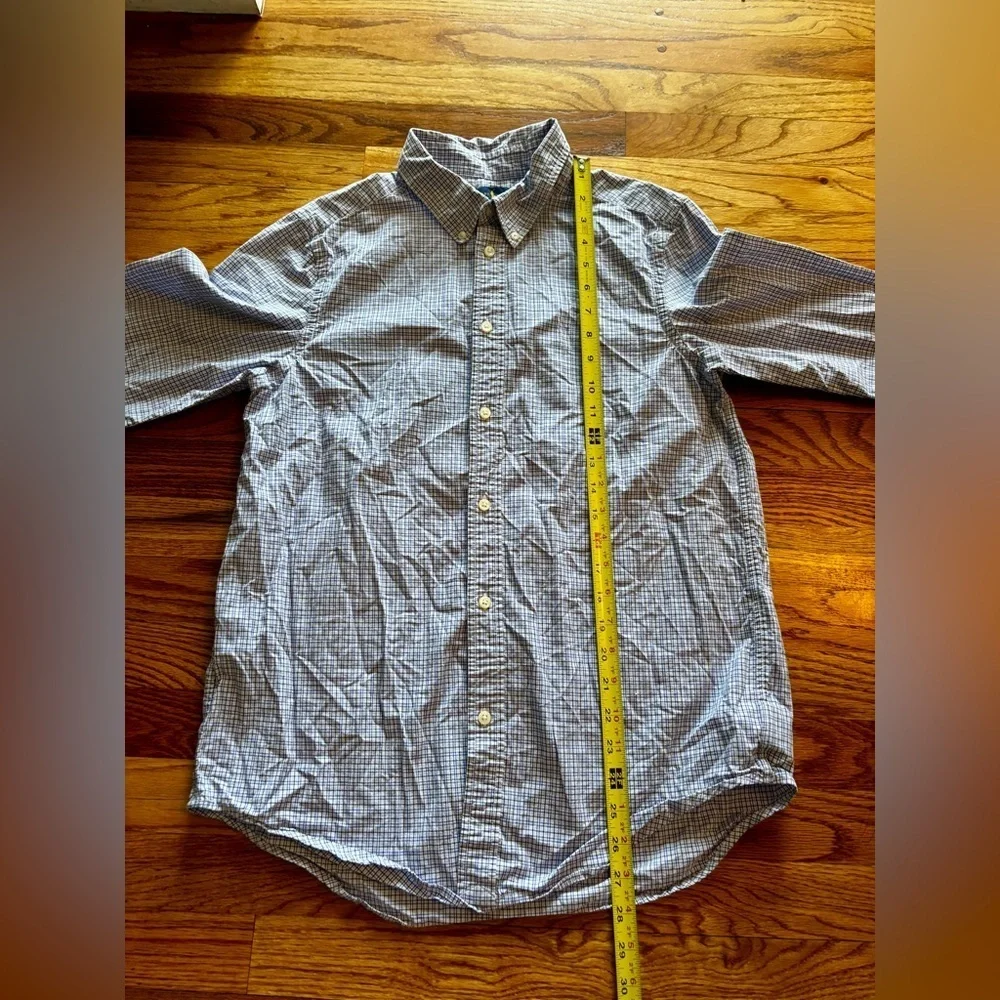 Ralph Lauren Boys Blue Plaid Button-Down Shirt - XL (18-20)